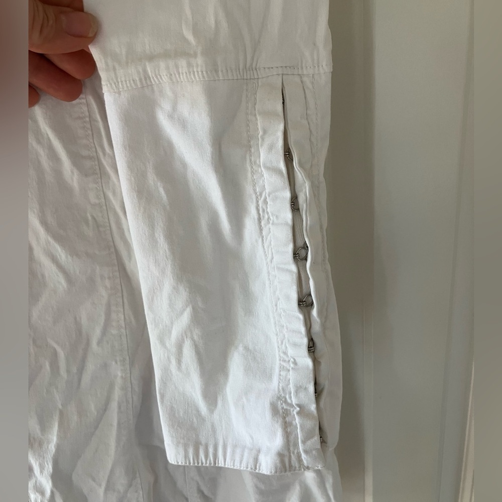 Woman’s Free People White Button-Up Shirt Long Sleeve Dress (Large) - Picture 8 of 13